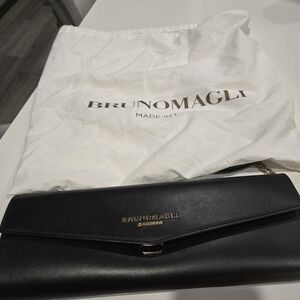 Bruno Magli Elegant Black Leather Clutch